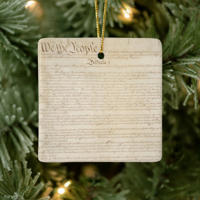 Constitution of the United States, We The People Ceramic Ornament (Tree)