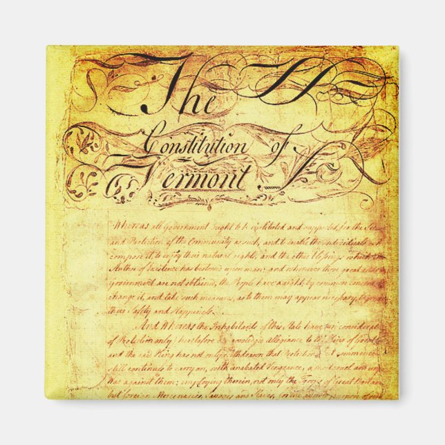 Constitution of Vermont (1777) Magnet (Front)