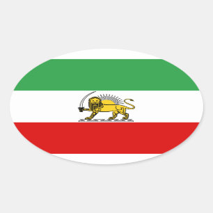 Constitutional Monarchy of Iran flag (1907-1980) Oval Sticker