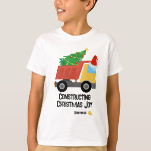 Constructing Christmas Joy Construction Dump Truck T-Shirt
