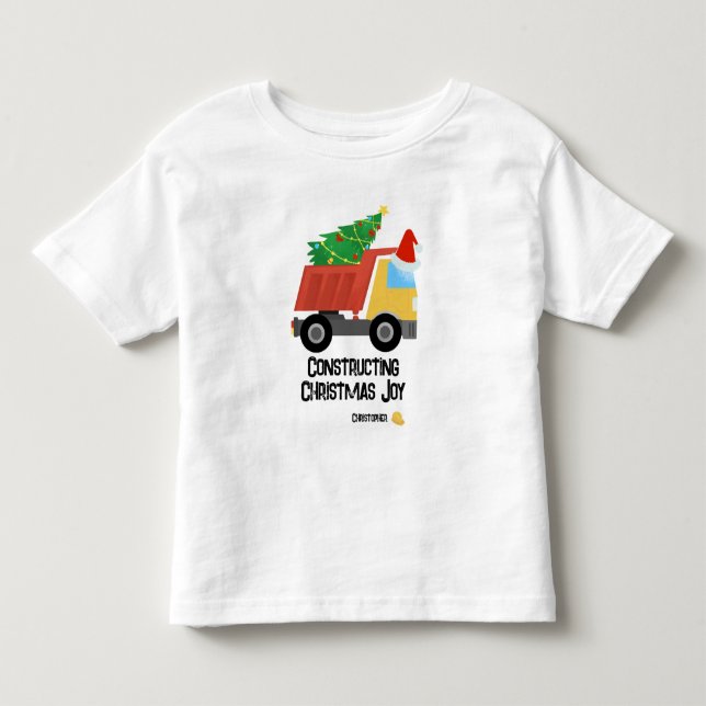 Constructing Christmas Joy Construction Dump Truck Toddler T-shirt (Front)