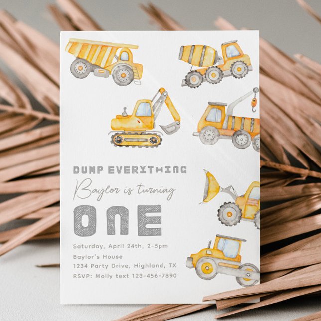 Construction 1er Anniversaire Invitation (Créateur téléchargé)