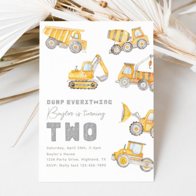 Construction 2nd Birthday Invitation (Creator Uploaded)