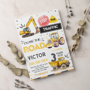 Construction 3ème anniversaire Invitation