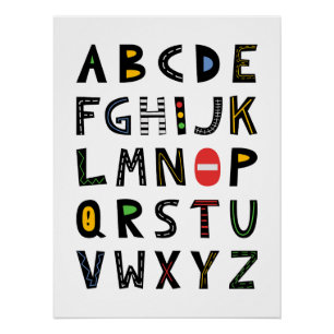 Construction Alphabet Pattern  Poster