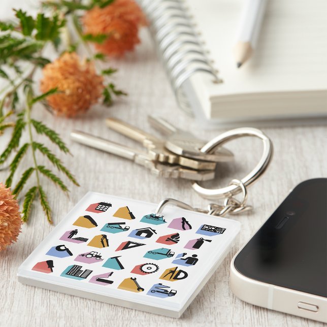 Construction and DIY Home Improvement Icons Keychain (Creator Uploaded)