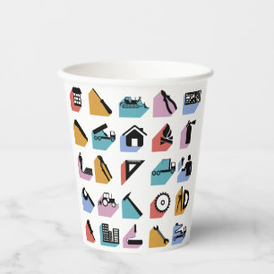 Construction and DIY Home Improvement Icons Paper Cups