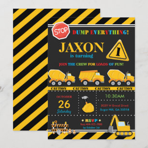 Construction Anniversaire Invitation Garçon