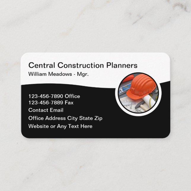 Construction Architectural Planning Business Card (Front)
