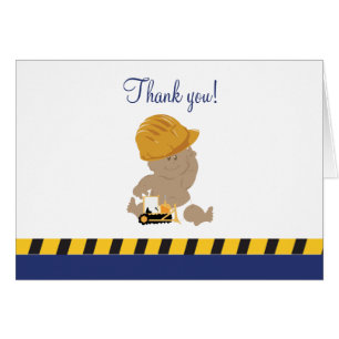 Construction Baby Boy Bulldozer Thank you Notes