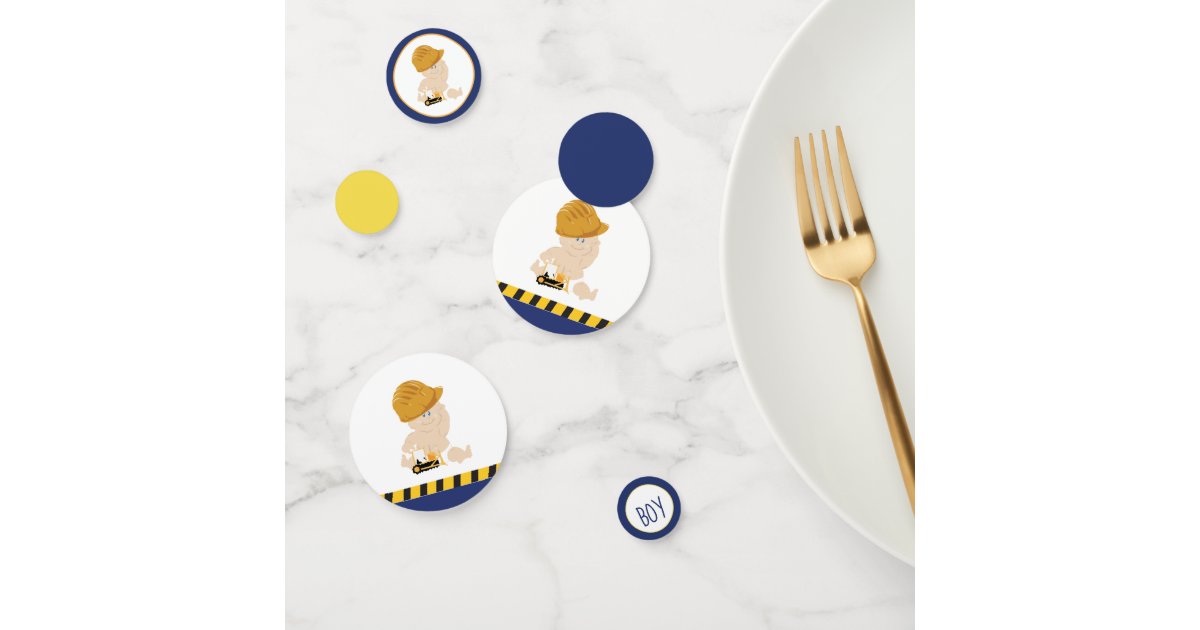 Construction Baby Shower Confetti Decorations Zazzle