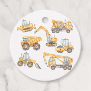 Construction Baby Shower Dump Truck Party Favour Tags