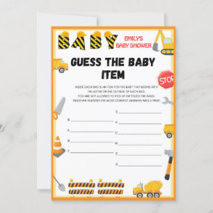 Construction Baby Shower Game - Editable Name - Invitation