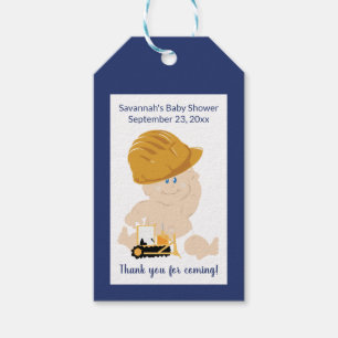 Construction Baby Shower Gift Tag