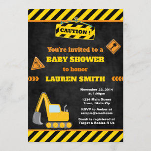 Construction Baby Shower Invitation Baby Boy