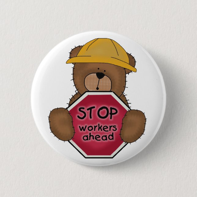 Construction Bear T-shirts and Gifts 2 Inch Round Button (Front)