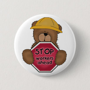 Construction Bear T-shirts and Gifts 2 Inch Round Button