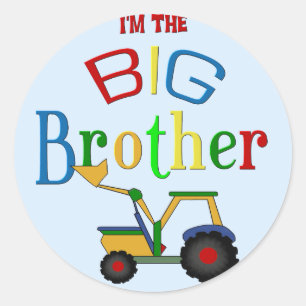 Construction Big Brother To Be Classic Round Sticker