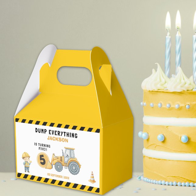 Construction Birthday 5 Boy  | Dump Truck Party  Favor Box (Creator Uploaded)