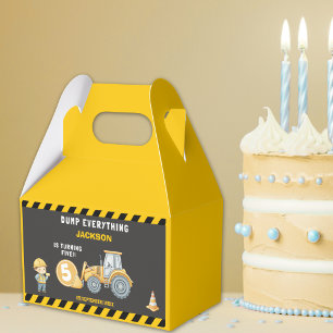 Construction Birthday 5th For boys   Truck Party  Favor Box