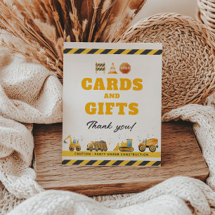 Construction Birthday Cards and Gift Sign