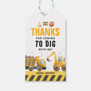 Construction Birthday Favour Tags