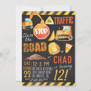 Construction Birthday Invitation