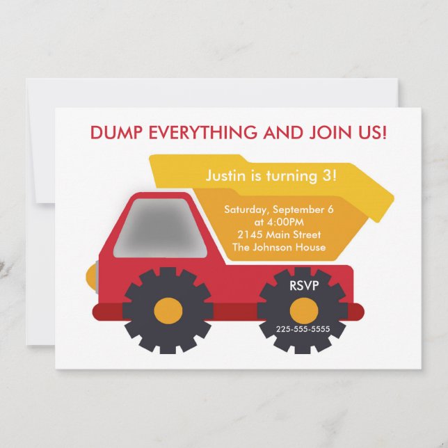 Construction Birthday Invitation (Front)