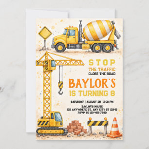 Construction Birthday Invitation