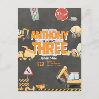 Construction Birthday Invitation