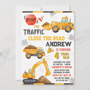 Construction Birthday Invitation