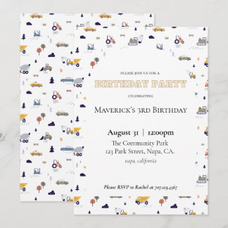 Construction Birthday Invitation