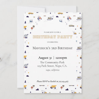 Construction Birthday Invitation