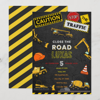 Construction Birthday Invitation
