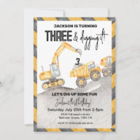 Construction Birthday Invitation, 3rd Digging it