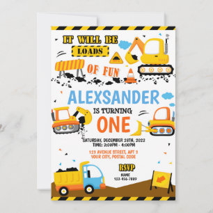 Construction Birthday Invitation - Any Ages