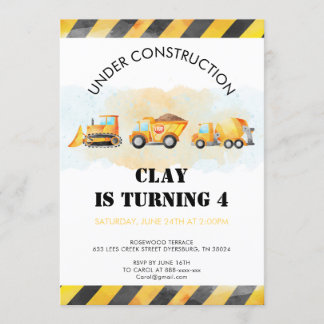 Construction Birthday Invitation Truck Birthday