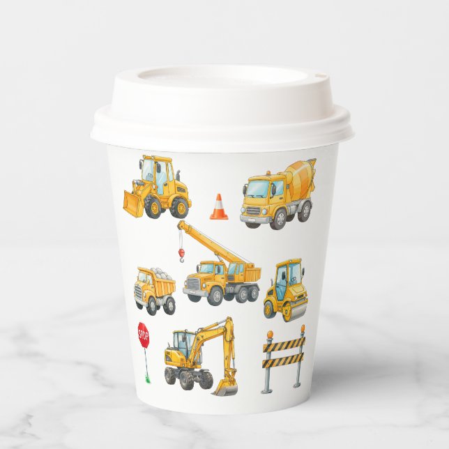 Construction Birthday Paper Cups  (Front)