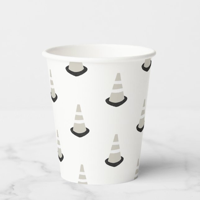 Construction Birthday Party Brown Cone Paper Cup (Front)