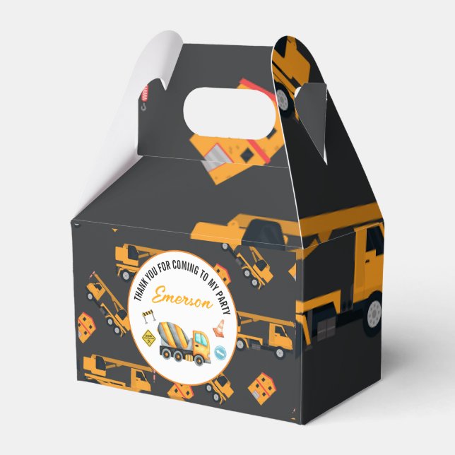 Construction Birthday Party Favor Box (Front Side)