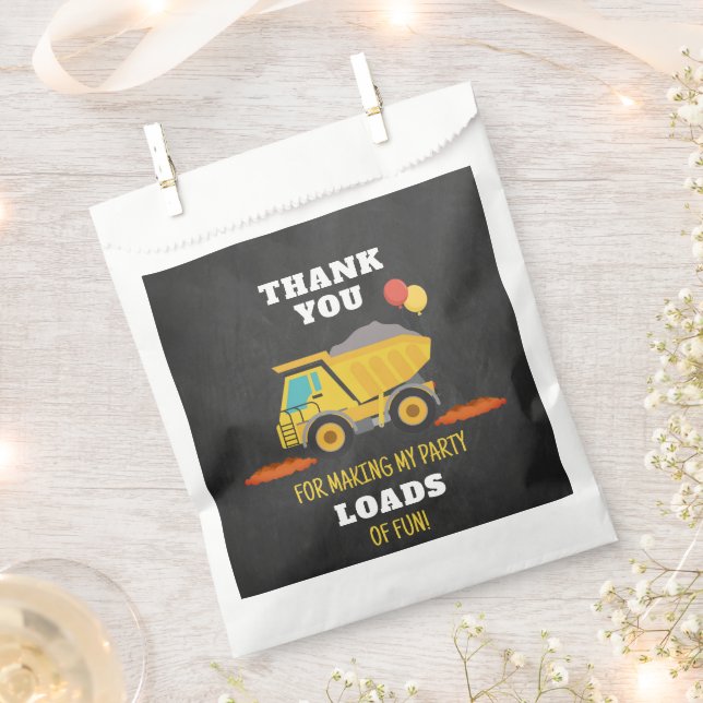 Construction Birthday Party Favour Bag (Clipped)