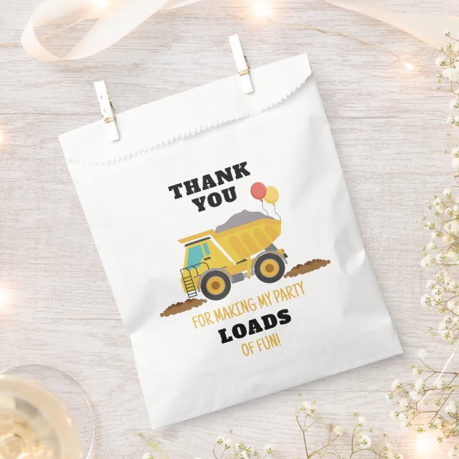 Construction Birthday Party Favour Bag (Clipped)