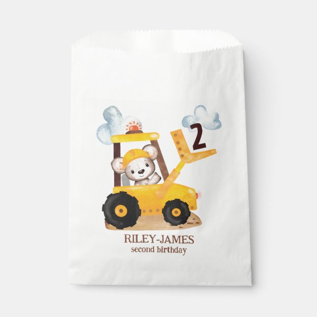 Construction Birthday Party Favour Bag (Front)