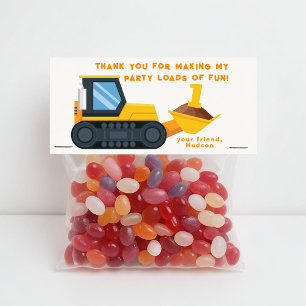 Construction Birthday Party Favour Tag – Yellow