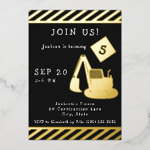 Construction Birthday Party for Boy Gold