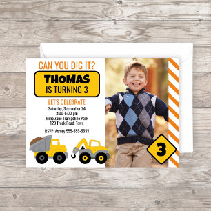 Construction Birthday Party Invitation