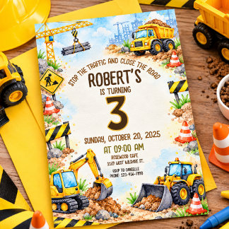 Construction Birthday Party Invitation