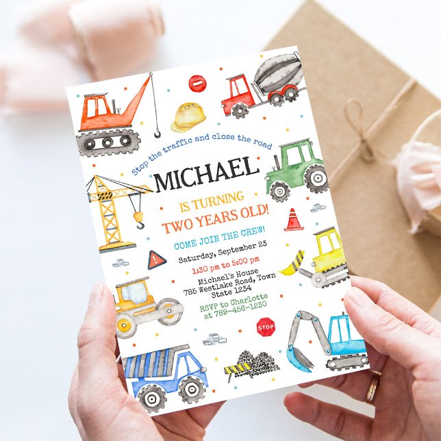Construction Birthday Party Invitation (Creator Uploaded)