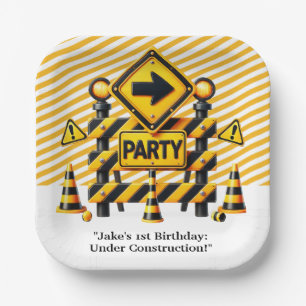 Construction Birthday Party Paper Plate