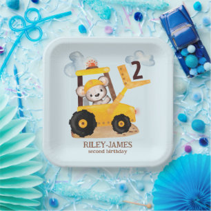 Construction Birthday Party Paper Plate